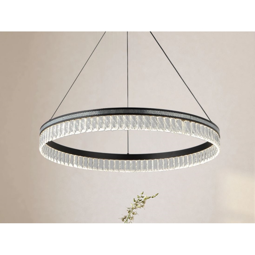 LED prigušiva kristalni luster na sajli THALIA LED/55W/230V 3000-6000K prečnik 80 cm + daljinski upravljač