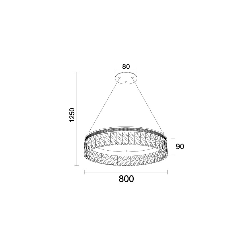 LED prigušiva kristalni luster na sajli THALIA LED/55W/230V 3000-6000K prečnik 80 cm + daljinski upravljač