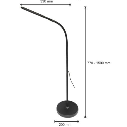 LED Prigušiva lampa 3u1 LED/10W/230V 3000/4000/6000K CRI 90 crno