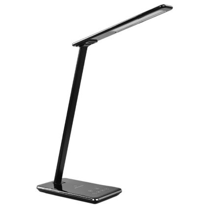 LED Prigušiva stolna lampa s upravljanjem na dodir i bežičnim punjenjem JOY LED/6W/230V+USB crna