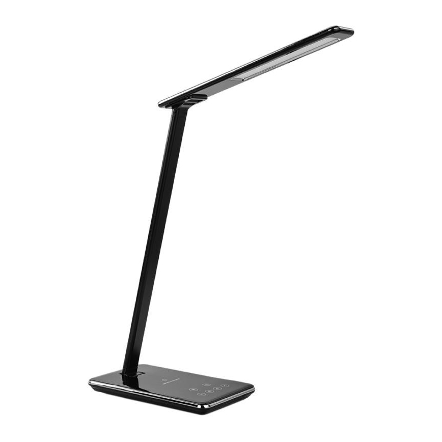 LED Prigušiva stolna lampa s upravljanjem na dodir i bežičnim punjenjem JOY LED/6W/230V+USB crna