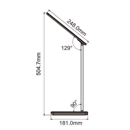 LED Prigušiva stolna lampa s upravljanjem na dodir i bežičnim punjenjem JOY LED/6W/230V+USB crna
