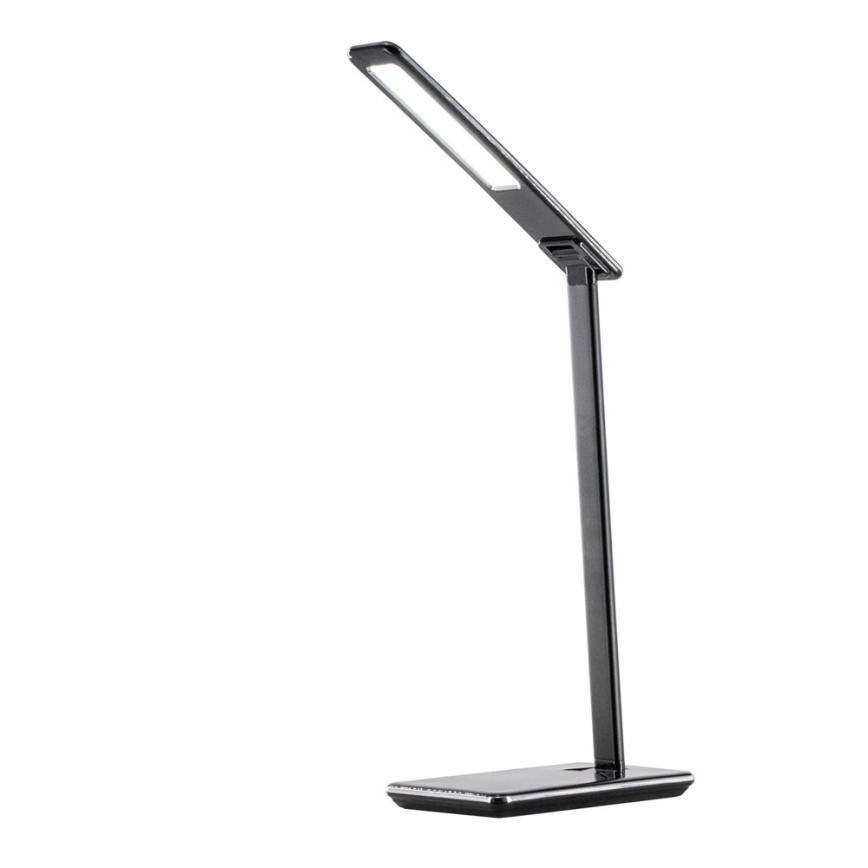 LED Prigušiva stolna lampa s upravljanjem na dodir i bežičnim punjenjem JOY LED/6W/230V+USB crna