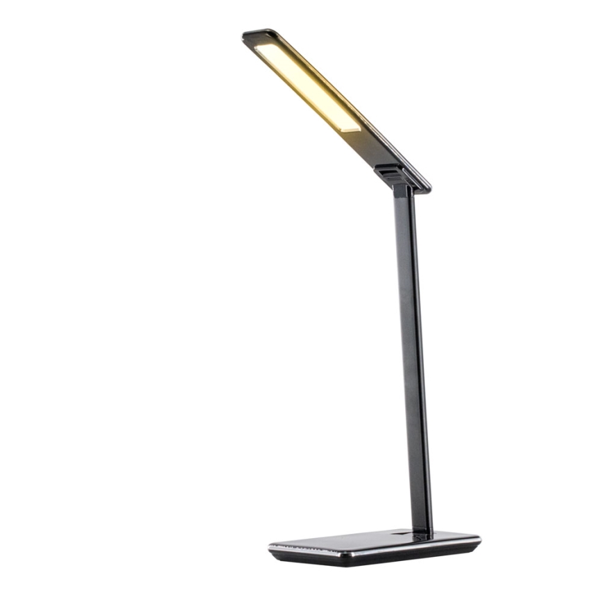 LED Prigušiva stolna lampa s upravljanjem na dodir i bežičnim punjenjem JOY LED/6W/230V+USB crna