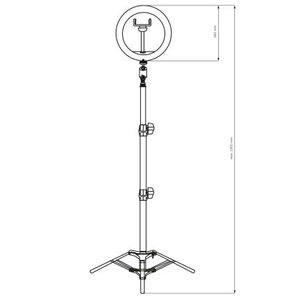 LED Prigušiva lampa sa stalkom i držačem za vlogovanje LED/15W/5V 2700-6500K