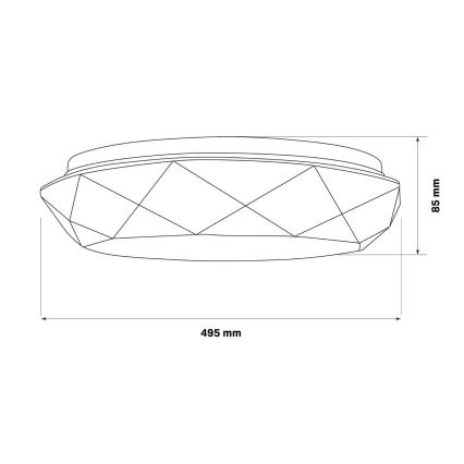 LED Prigušiva lampa za kupatilo GALAXY LED/72W/230V pr. 49 cm 3000-6000K IP44 + Daljinski upravljač