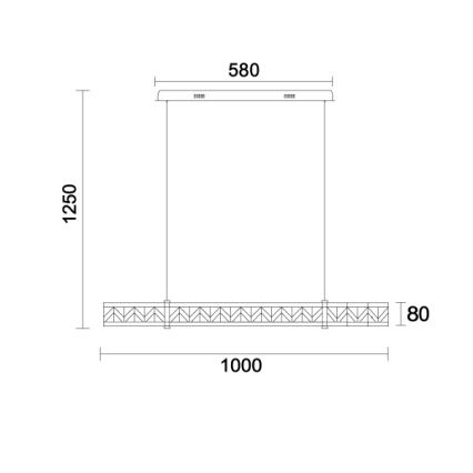 LED prigušiva kristalni luster na sajli ENRIQUE LED/20W//230V 3000-6000K + daljinski upravljač