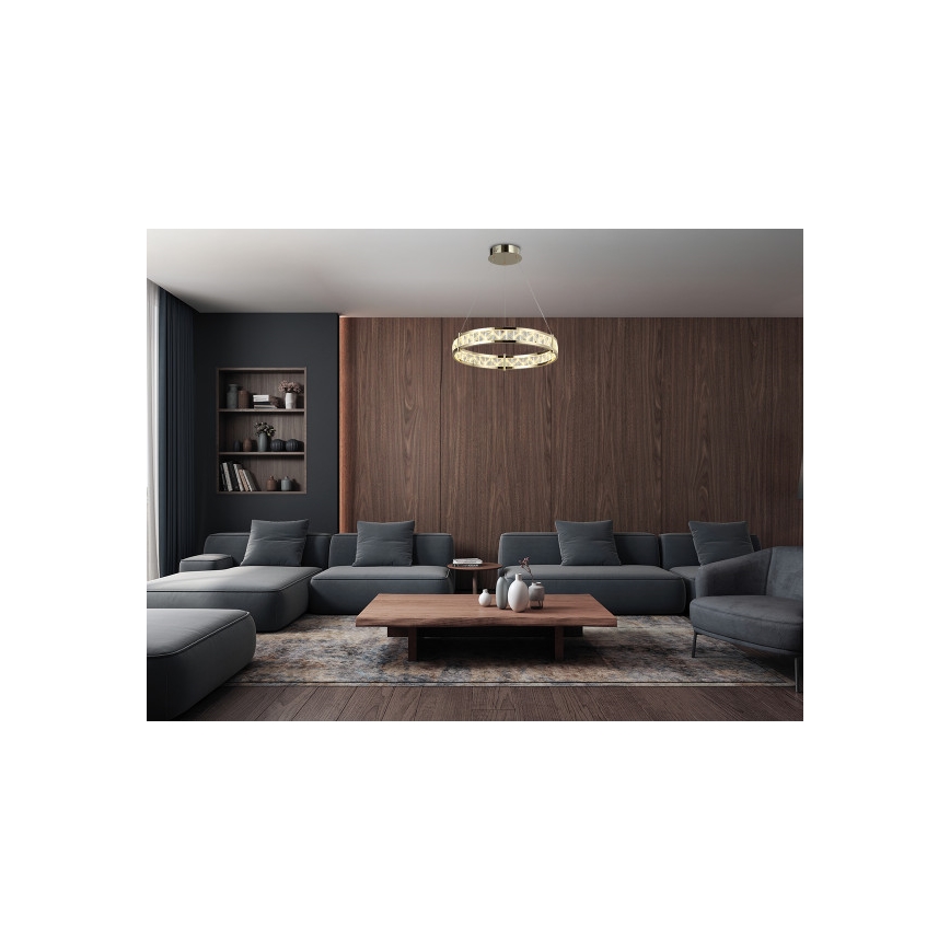 LED prigušiva kristalni luster na sajli ENRIQUE LED/40W//230V 3000-6000K prečnika 60 cm + daljinski upravljač