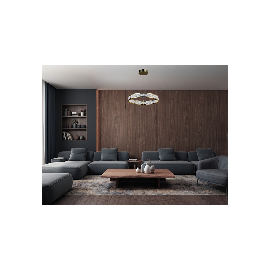 LED prigušiva kristalni luster na sajli ENRIQUE LED/40W//230V 3000-6000K prečnika 60 cm + daljinski upravljač