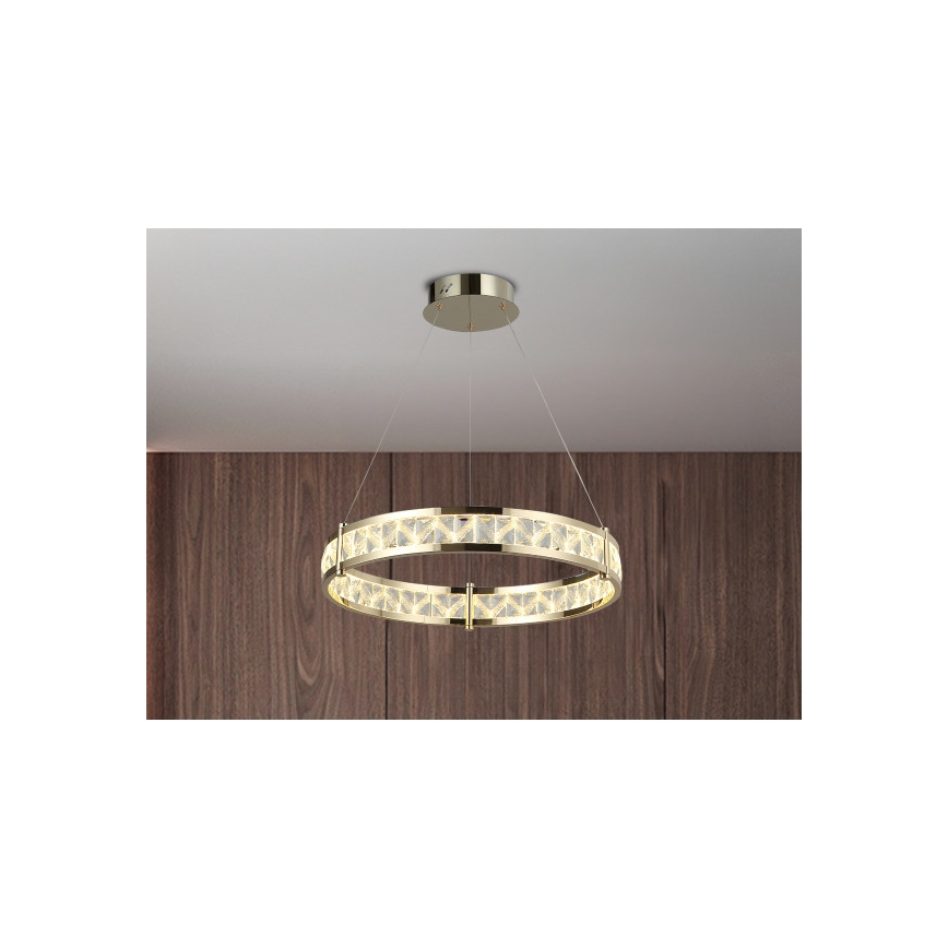 LED prigušiva kristalni luster na sajli ENRIQUE LED/40W//230V 3000-6000K prečnika 60 cm + daljinski upravljač