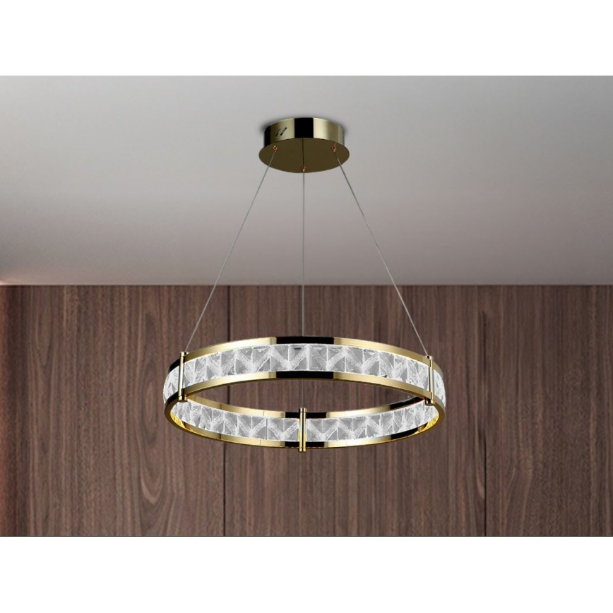 LED prigušiva kristalni luster na sajli ENRIQUE LED/40W//230V 3000-6000K prečnika 60 cm + daljinski upravljač