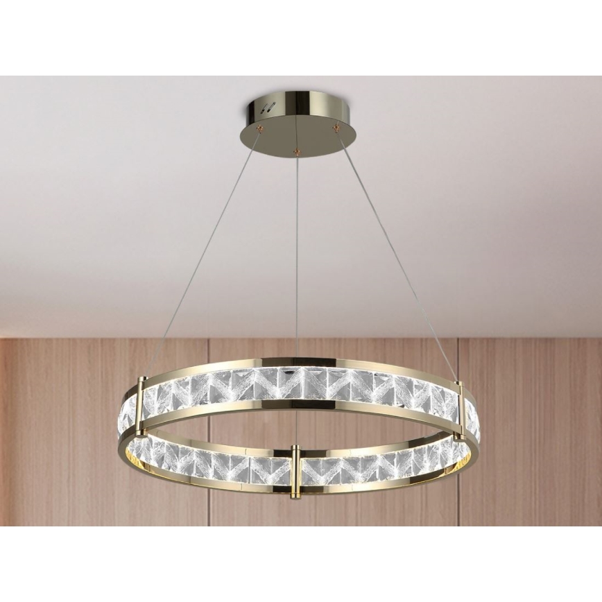 LED prigušiva kristalni luster na sajli ENRIQUE LED/55W//230V 3000-6000K prečnik 80 cm + daljinski upravljač