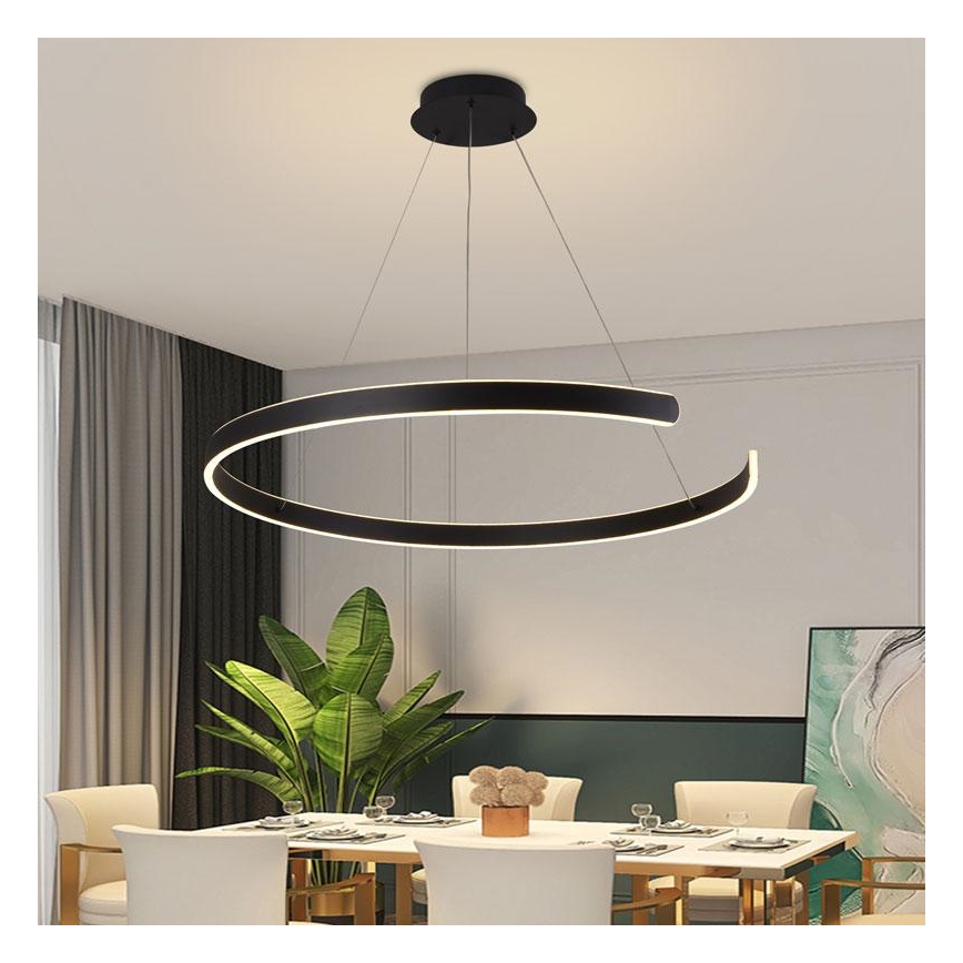 LED prigušiva viseći luster na sajli LED/100W/230V 3000-6500K prečnik 80 cm + daljinski upravljač