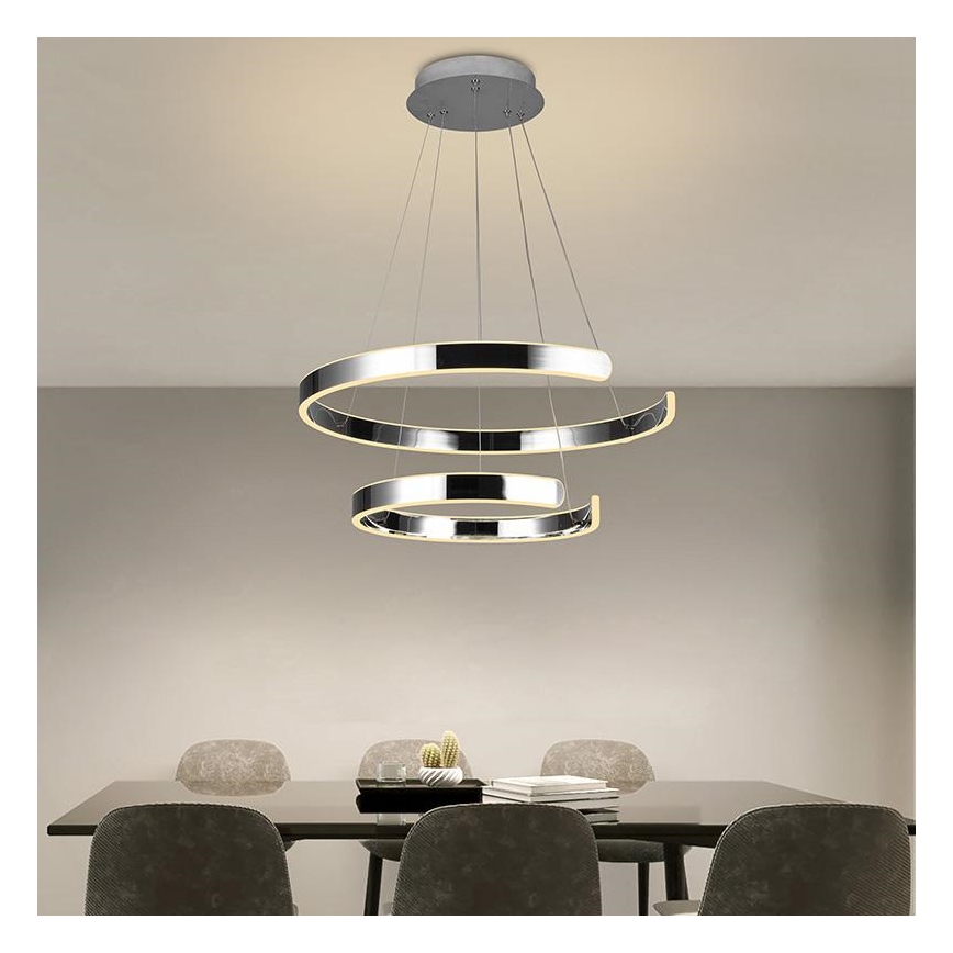 LED prigušiva luster na sajli LED/120W/230V 3000-6500K prečnik 60 cm + daljinski upravljač