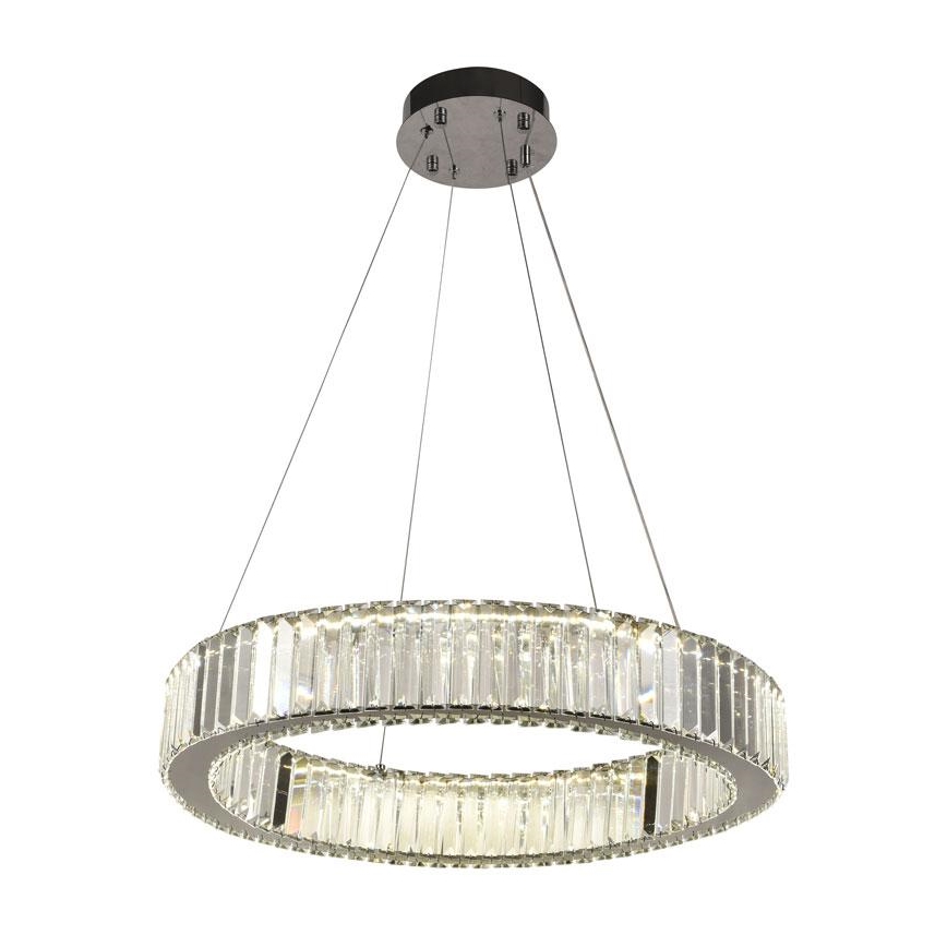 LED prigušiva kristalni luster na sajli LED/40W/230V 3000-6500K sjajni hrom + daljinski upravljač