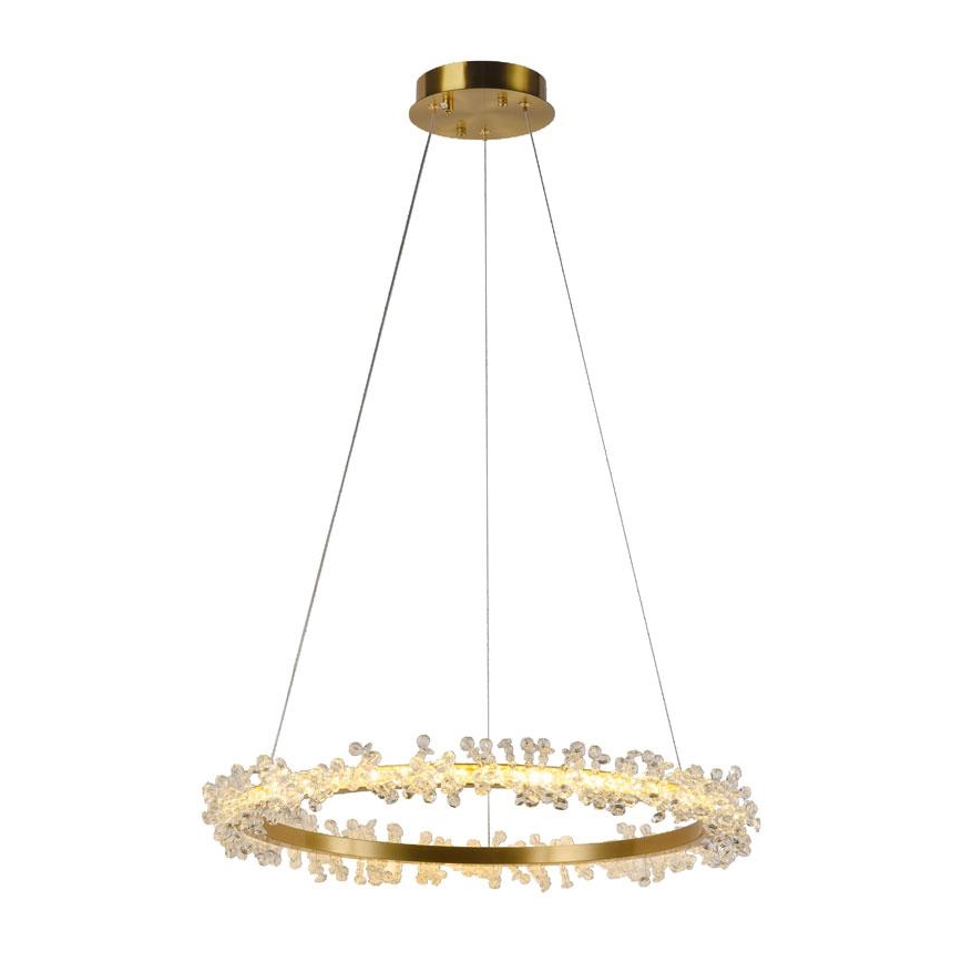 LED prigušiva kristalni luster na sajli LED/40W/230V 3000-6500K zlatni + daljinsko upravljanje