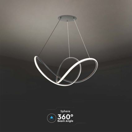LED prigušiva luster na sajli LED/50W/230V 3000K crna