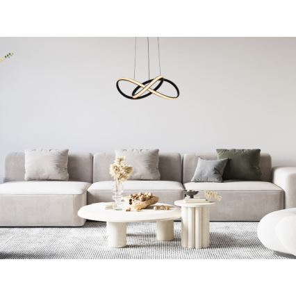 LED prigušiva luster na sajli LED/65W/230V 3000-6500K prečnika 49 cm + daljinski upravljač