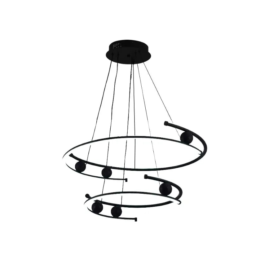 LED prigušiva viseća svetiljka na sajli LED/80W/230V 3000-6500K prečnik 60 cm + sa daljinskim upravljačem