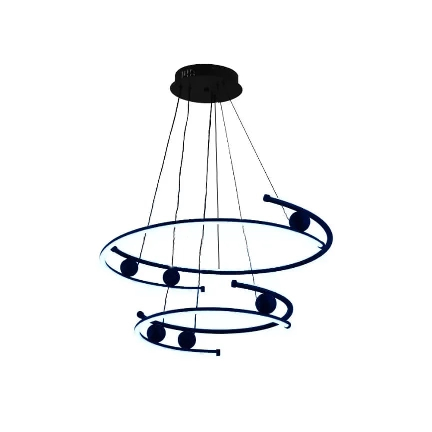 LED prigušiva viseća svetiljka na sajli LED/80W/230V 3000-6500K prečnik 60 cm + sa daljinskim upravljačem