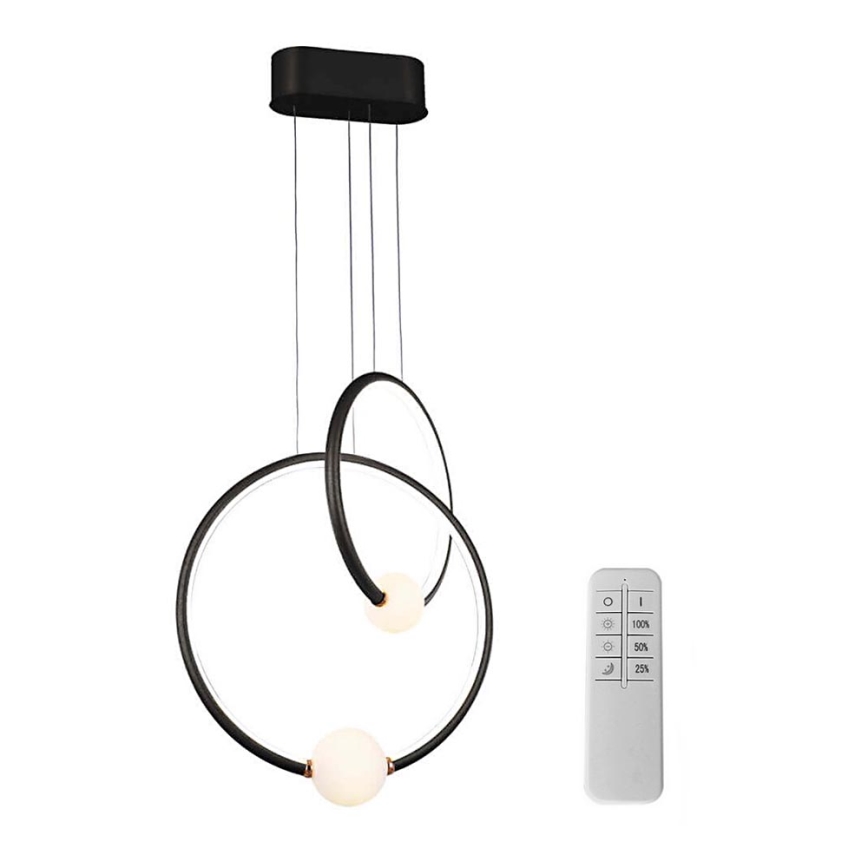 LED prigušiva luster na sajli LIV LED/50W/230V crna + daljinski upravljač