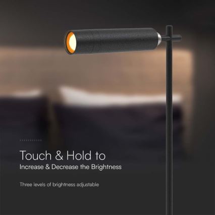 LED Prigušiva magnetna punjiva stona lampa 3u1 LED/3W/5V 4000K 1500 mAh crno