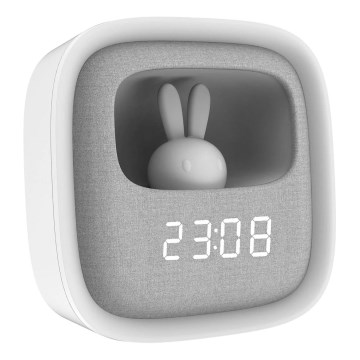LED Prigušiva noćna lampica sa budilicom BUNNY LED/1,2W/5V 3000K