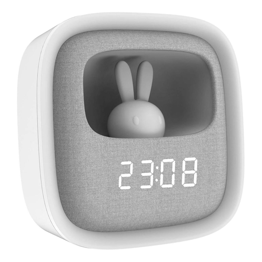 LED Prigušiva noćna lampica sa budilicom BUNNY LED/1,2W/5V 3000K
