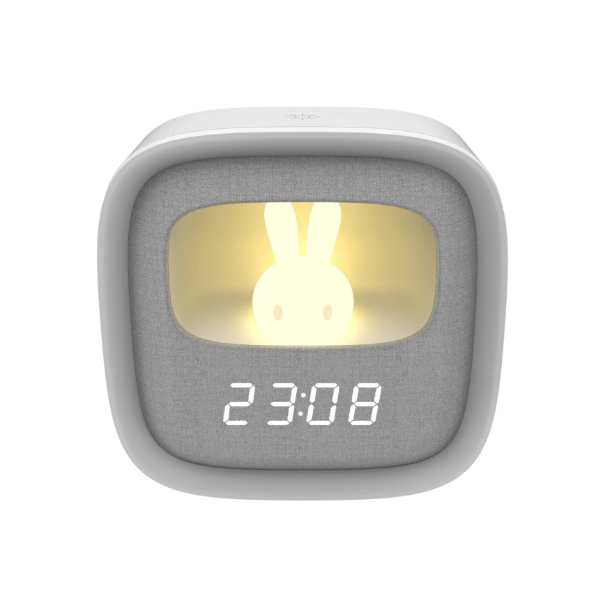 LED Prigušiva noćna lampica sa budilicom BUNNY LED/1,2W/5V 3000K