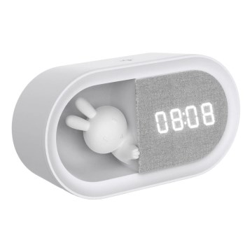 LED Prigušiva noćna lampica sa budilicom BUNNY LED/1,2W/5V 3000K