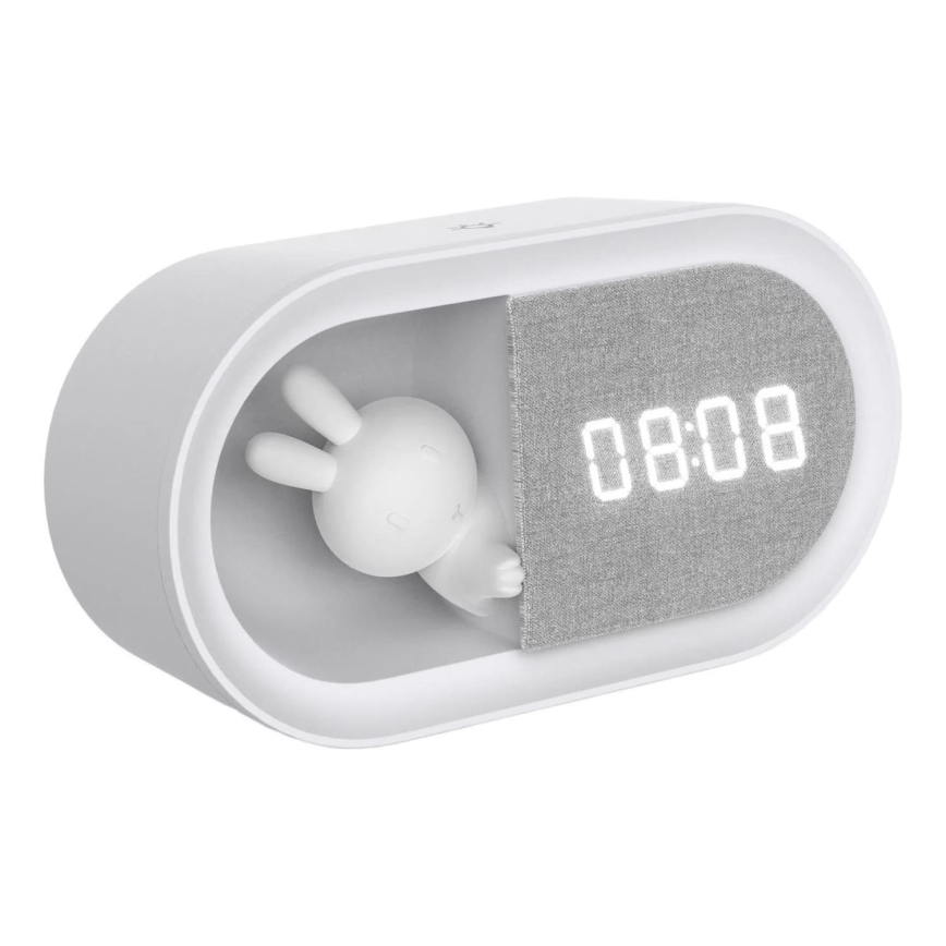 LED Prigušiva noćna lampica sa budilicom BUNNY LED/1,2W/5V 3000K