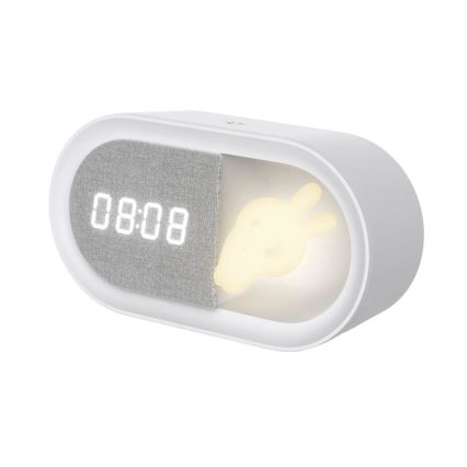 LED Prigušiva noćna lampica sa budilicom BUNNY LED/1,2W/5V 3000K