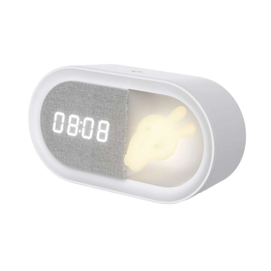 LED Prigušiva noćna lampica sa budilicom BUNNY LED/1,2W/5V 3000K
