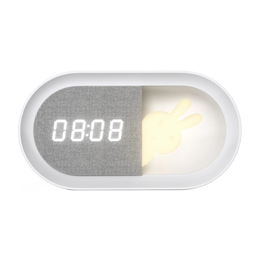 LED Prigušiva noćna lampica sa budilicom BUNNY LED/1,2W/5V 3000K