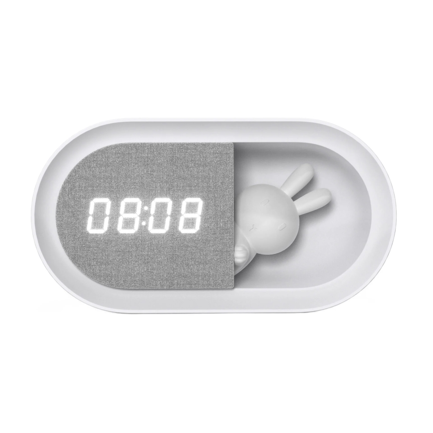 LED Prigušiva noćna lampica sa budilicom BUNNY LED/1,2W/5V 3000K