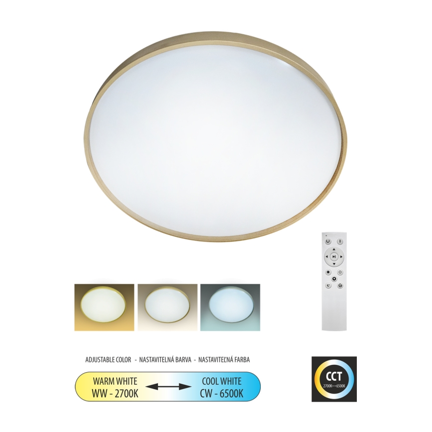 LED Prigušiva plafonjera DRINA LED/36W/230V 2700-6500K pr. 50 cm + Daljinski upravljač
