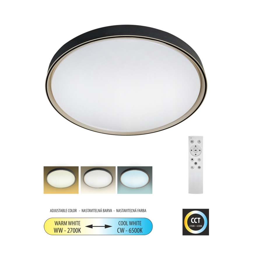 LED Prigušiva plafonjera EBRO LED/36W/230V 2700-6500K pr. 50 cm + Daljinski upravljač