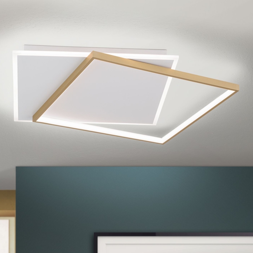 LED Prigušiva plafonjera EMANUEL LED/50W/230V bela/zlatna