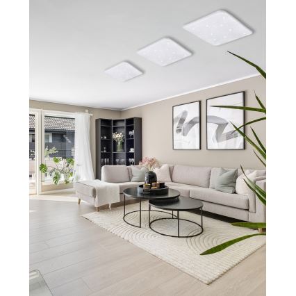 LED Prigušiva plafonjera FLORA LED/36W/230V 2700-6500K 43x43 cm + Daljinski upravljač