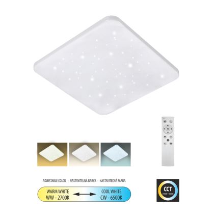 LED Prigušiva plafonjera FLORA LED/36W/230V 2700-6500K 43x43 cm + Daljinski upravljač