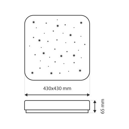 LED Prigušiva plafonjera FLORA LED/36W/230V 2700-6500K 43x43 cm + Daljinski upravljač