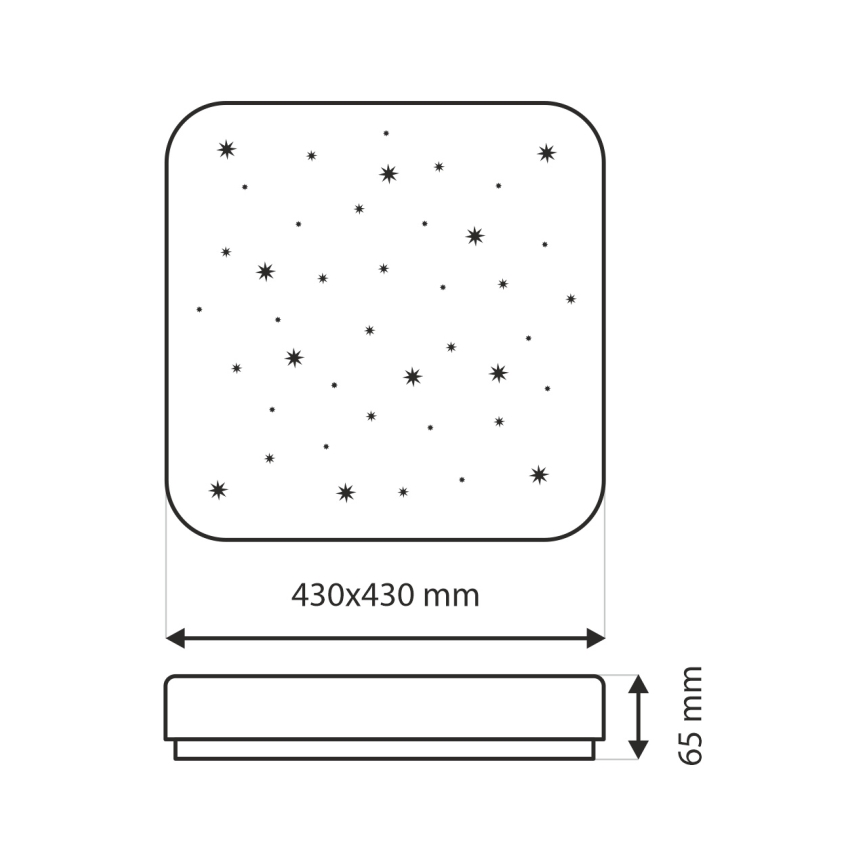 LED Prigušiva plafonjera FLORA LED/36W/230V 2700-6500K 43x43 cm + Daljinski upravljač