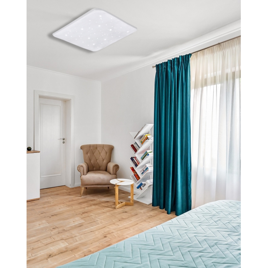LED Prigušiva plafonjera FLORA LED/60W/230V 2700-6500K 53x53 cm +daljinski upravljač