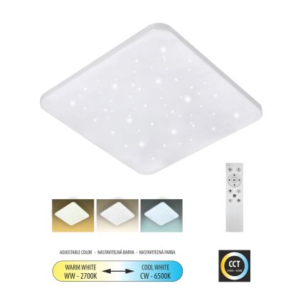 LED Prigušiva plafonjera FLORA LED/60W/230V 2700-6500K 53x53 cm +daljinski upravljač