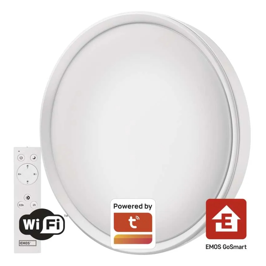 LED Prigušiva plafonjera GoSmart LED/45W/230V pr. 50 cm 2700-6500K Wi-Fi Tuya + Daljinski upravljač