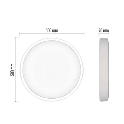 LED Prigušiva plafonjera GoSmart LED/45W/230V pr. 50 cm 2700-6500K Wi-Fi Tuya + Daljinski upravljač