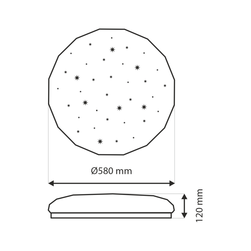 LED Prigušiva plafonjera INDUS LED/60W/230V 2700-6500K pr. 58 cm + Daljinski upravljač