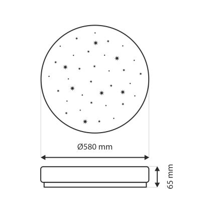 LED Prigušiva plafonjera IPOLY LED/60W/230V 2700-6500K pr. 58 cm + Daljinski upravljač