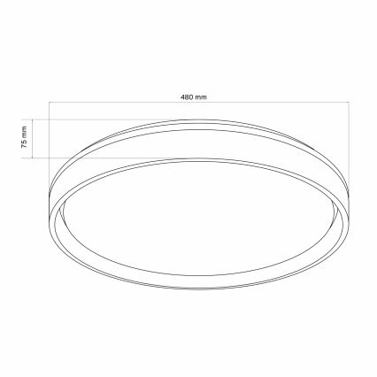 LED Prigušiva plafonjera za kupatilo JADWIGA LED/72W/230V pr. 48 cm 3000-6000K IP44 + Daljinski upravljač