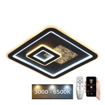 LED Prigušiva plafonjera LED/110W/230V 3000-6500K crno + Daljinski upravljač